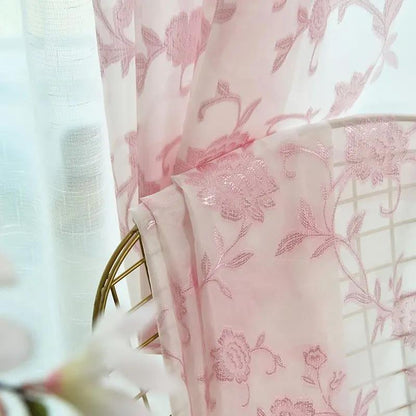 Golden Jacquard Curtains, Semi-shading Screens, Small and Fresh Garden Living Room, Bedroom, Bay Window, Balcony Partition Screen Curtains