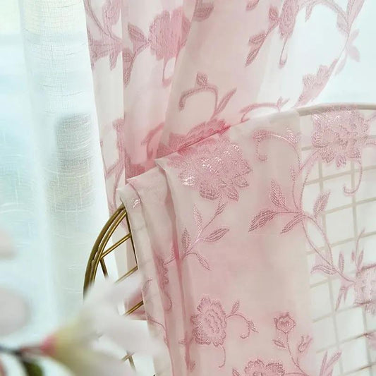 Golden Jacquard Curtains, Semi-shading Screens, Small and Fresh Garden Living Room, Bedroom, Bay Window, Balcony Partition Screen Curtains