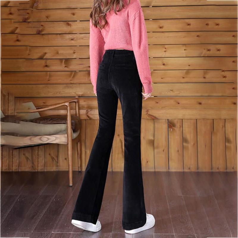 Spring-autumn-winter Corduroy Wide-leg Pants Flared Pants Women's High-waist Slimming Slim Corduroy Trousers