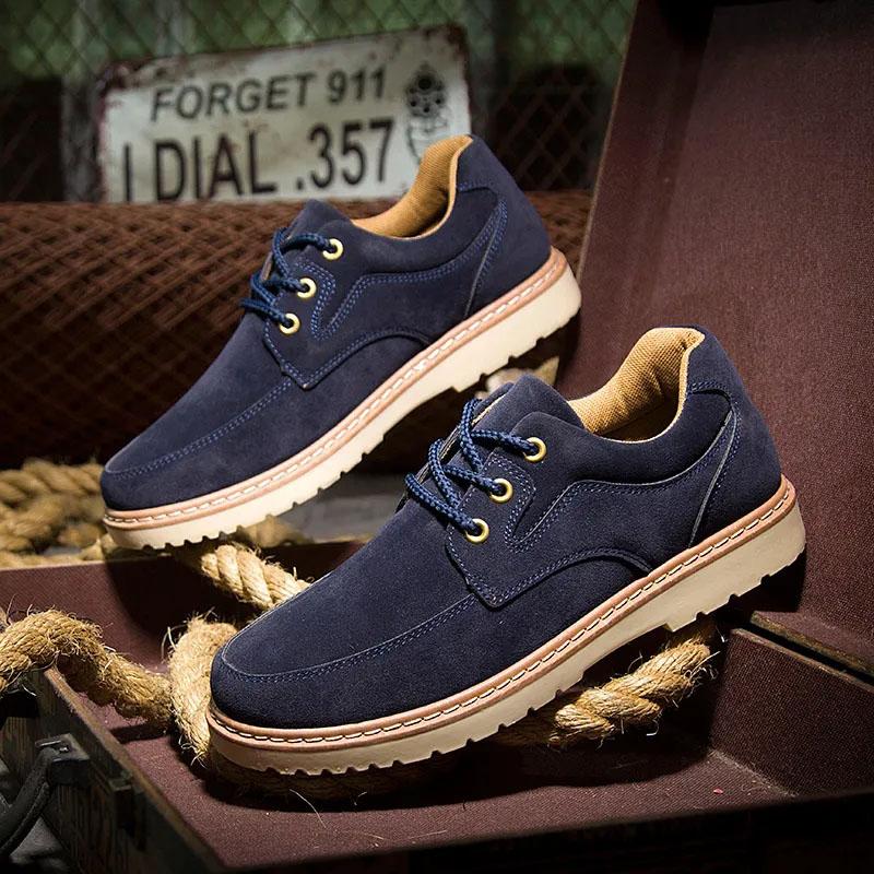 Spring and Autumn Men's Low Top British Shoes Logging Shoes Casual Sneakers Outdoor Workwear Shoes All-match Leather Shoes Men's Shoes