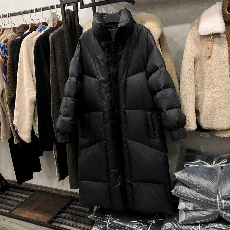 Winter Mid-length Thick Black Down Jacket Korean Version Loose Down Jacket Women Plus Size Fashion Warm Jacket Trend