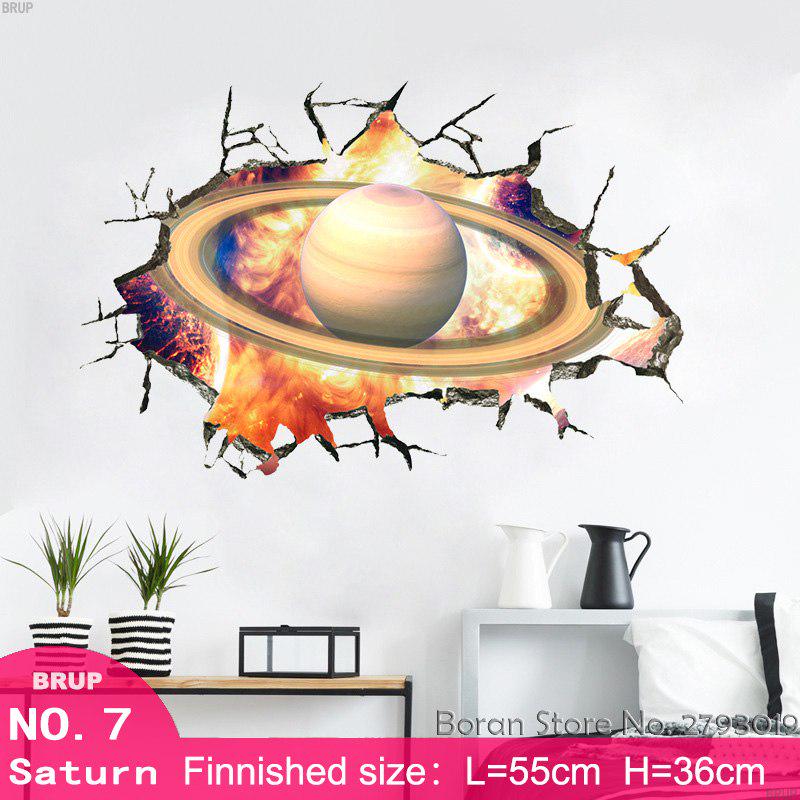 12 Kinds Solar System Planets Wall Stickers For Kids Room Universe 3d Stickers Kids Room Decoration