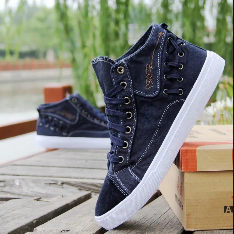 Retro Trendy Boys Canvas Shoes Korean Fashion Casual Shoes High-top Denim Shoes