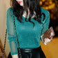 Party Fashion Wild Shiny Gold and Silver Mesh Yarn Round Neck Shirt Blouses T Shirts