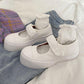 Fairy Purple Japanese Cute Thick-soled Canvas Shoes Velcro Soft Girl Student Harajuku All-match Single Shoes