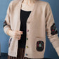 Knit Cardigan Autumn and Winter V-neck Button Coat Loose Long-sleeved Sweater