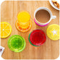 6pcs/10pcs Simple Creative Coaster Colorful Jelly Color Fruit Shape Anti-scalding Non-slip Silicone Insulation Pad Water Coaster