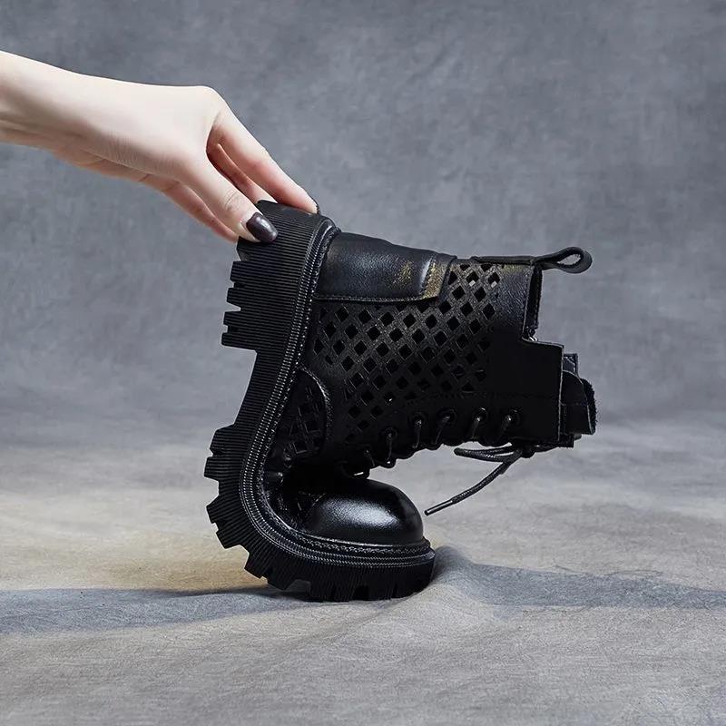 Inner Heightening Net Boots Summer Casual Fashion All-match Martin Boots Comfortable and Breathable Mesh Martin Boots
