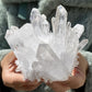 Crystal Cluster, 300-500g Clear Quartz Cluster Crystal, Quartz Point VUG, Mineral Specimen Healing Degaussing Decor Collection