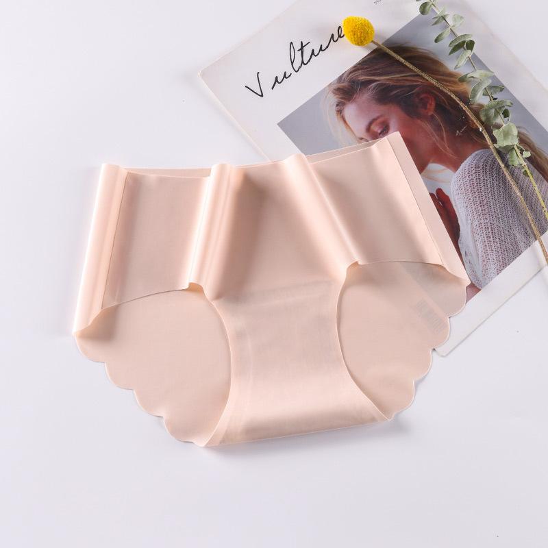 4Pcs/set Middle Waist Women's Panties Cotton Seamless Solid Color Underpants Ladies Large Size Casual Briefs