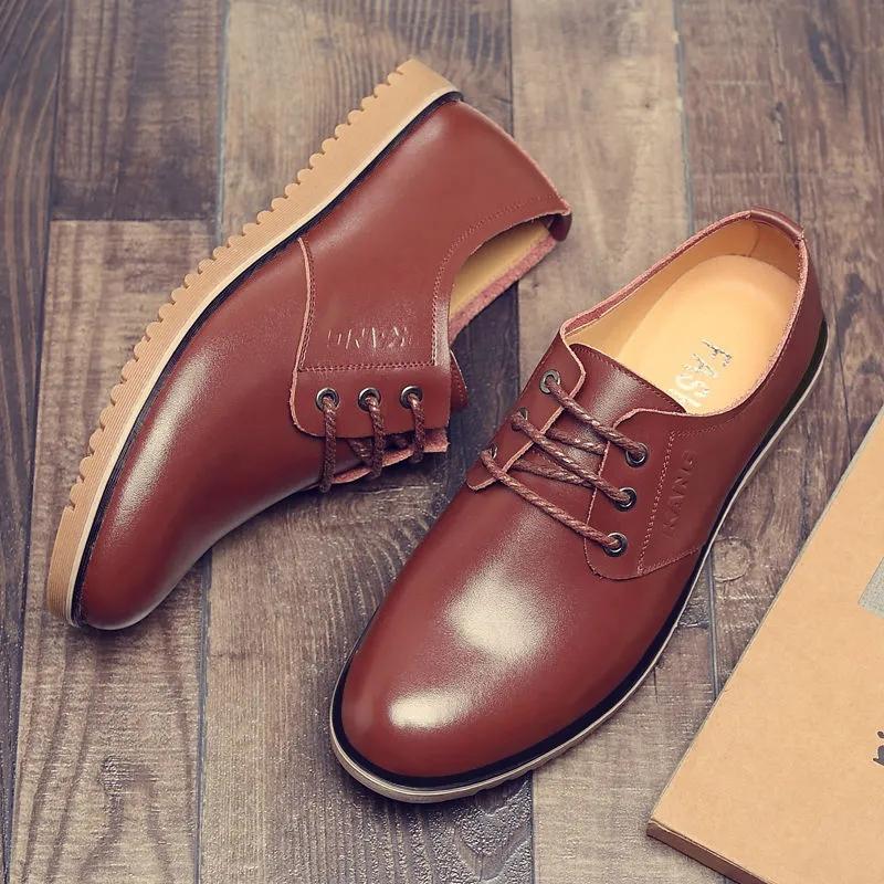 Men's Spring Breathable Leather Shoes Business Casual British Leather Shoes Non-slip Wear-resistant Dad Shoes Driving Shoes
