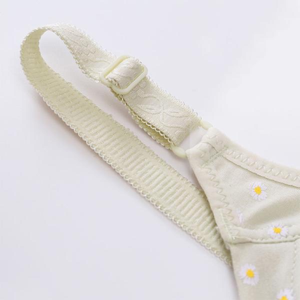 Full Cup Adjustable Underwear Plus Size Ladies Underwear Women's Comfort Bra Breathable Thin Daisy Print Bra