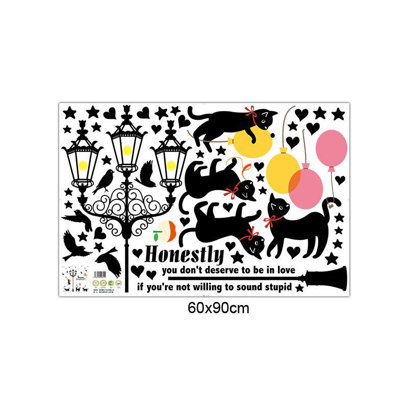 [Wall stickers] cats under the street light wall stickers for kids rooms nursery baby bedroom childr