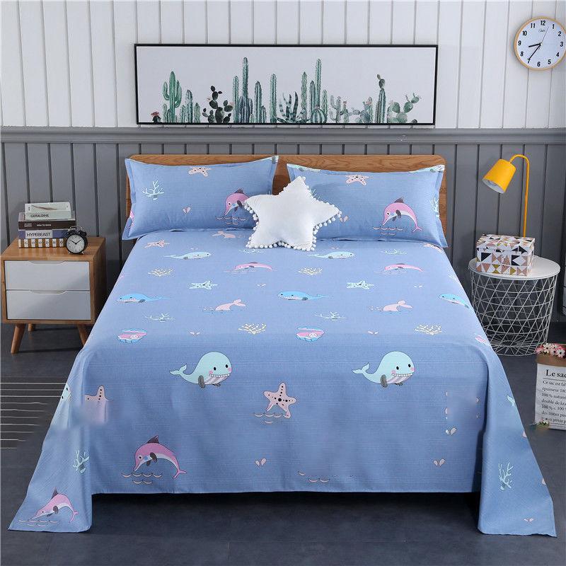 Home Textiles Pure Cotton Bed Sheets Three-piece Suit Single and Double Bed Sheets Fine Grained Coarse Cloth No Fading Exquisite Patterns Simple