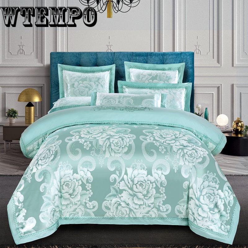 European embroidery jacquard cotton four-piece cotton quilt cover sheets bedroom home bedding