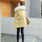 Down Jacket Women's Mid-length White Duck Down and Real Fur Collar Warm Winter Fashion Korean Style Slim Coat