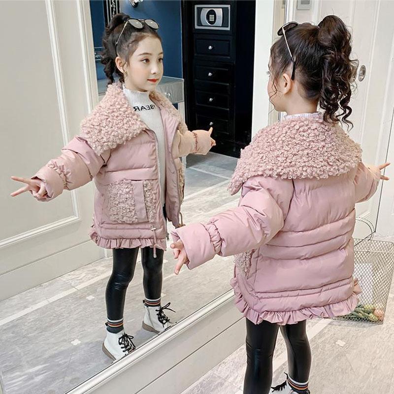 Girls Warm and Windproof Padded Jacket Winter Clothes Thickened Plus Velvet Coat Padded Jacket