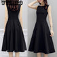 WTEMPO BrandElegant Straps Sleeveless Smooth A Line Dresses Women Summer Autumn Zipper Short Dress