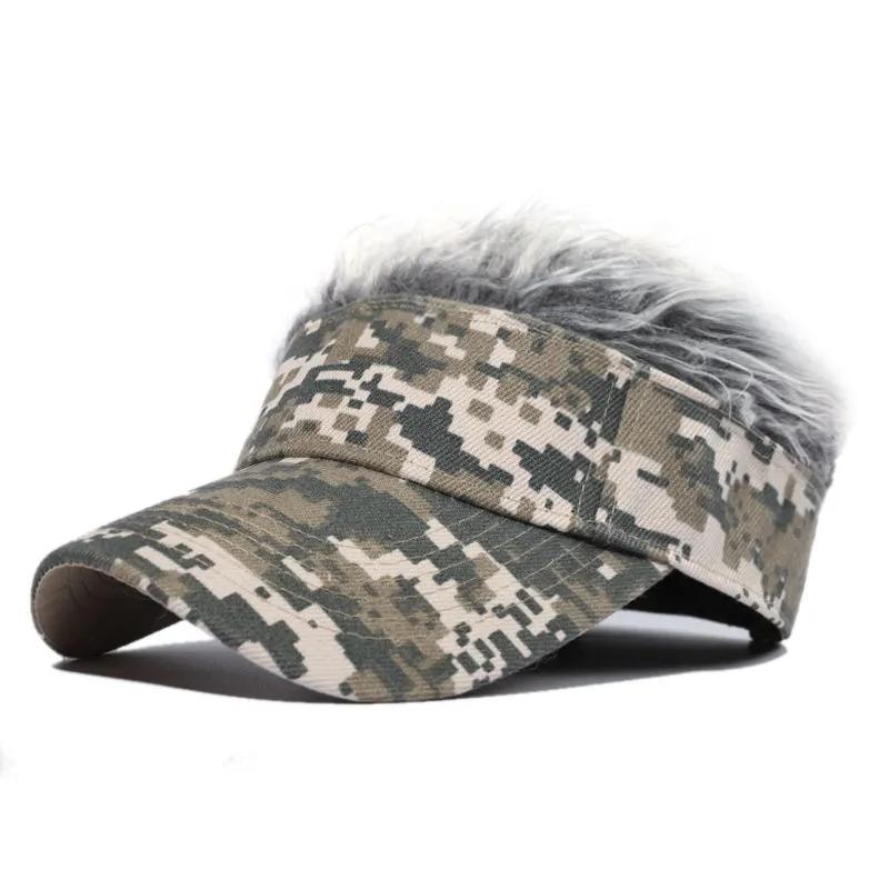 Men's Wig Hat Autumn Winter Funny Baseball Cap Outdoor Sports Leisure Hat Faux Fur Adjustable Sports Cap