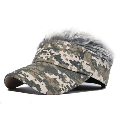 Men's Wig Hat Autumn Winter Funny Baseball Cap Outdoor Sports Leisure Hat Faux Fur Adjustable Sports Cap