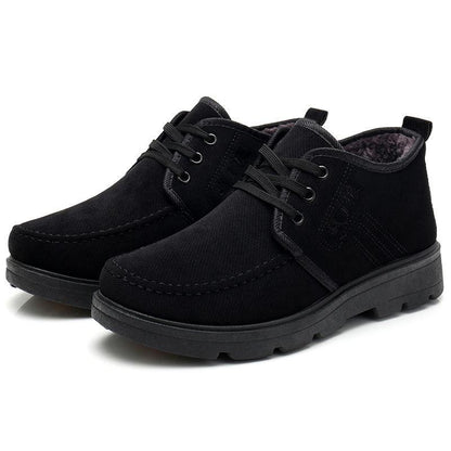 Winter Middle-aged Men's Cotton Shoes Plus Velvet Warm Anti-slip Shoes Elderly Men's Cotton Boots