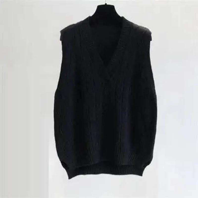 Sweater Vest Women Knit Pullover Spring and Autumn Loose Korean Version of The New Wild Lazy Style Sleeveless Student Outer Wear Vest