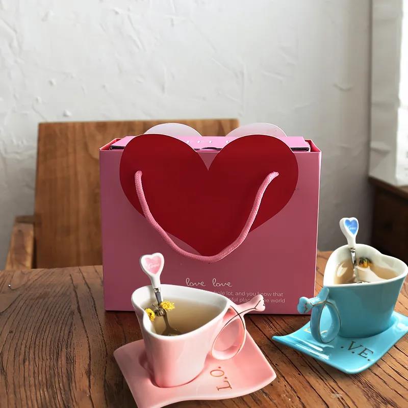 Cup Ceramic Coffee Cup Couple Cup Set Pair Birthday Wedding Gift 180ml