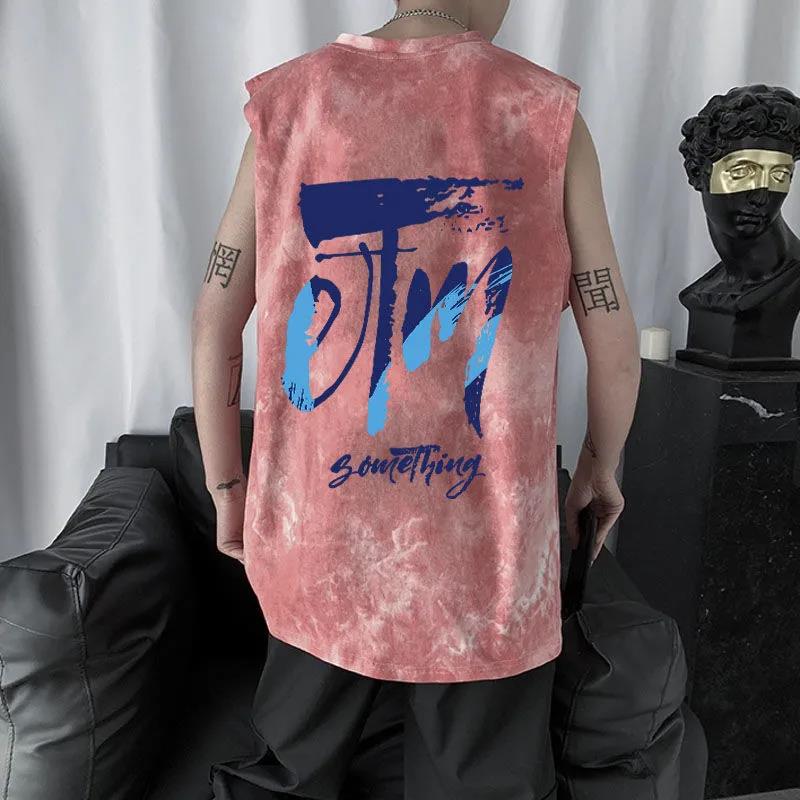 Tie-dye Fitness Sports Summer Hip-hop Sports Loose Student Youth Clothes Vest Tide Brand Men and Women The Same Basketball