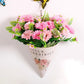 Hanging  Artificial Flower Floral Decoration Wall Hanging  Living Room Flower Basket Pastoral  Rose Flower Simulation Flower Wall Hanging