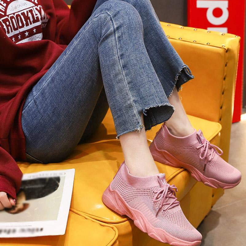 Spring Autumn Women Flat Platform Sneakers Women Breathable Mesh Sports Shoes Spring Ladies Sneakers