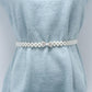 Pearl Belt Ladies Diamond Stretchy Pearl Waist Chain with Dress Corset Versatile Elastic Belt