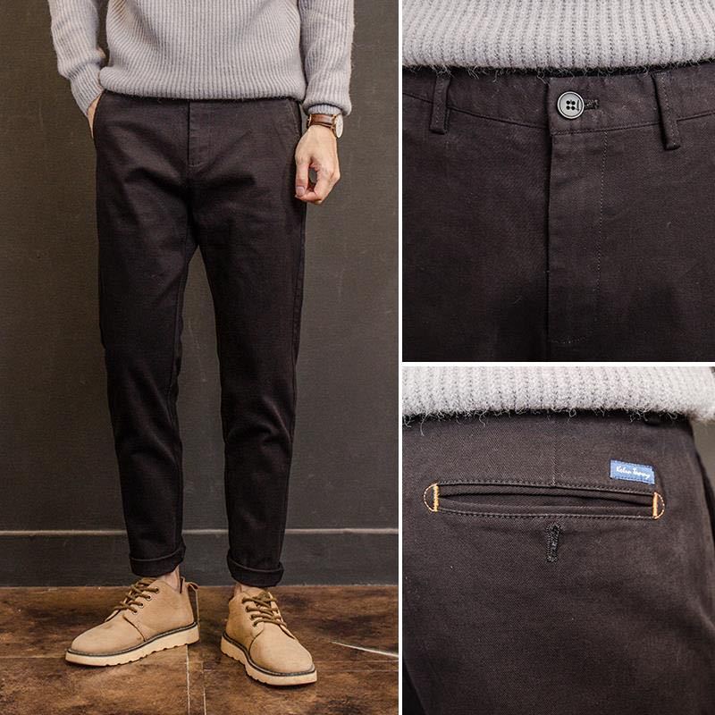 Spring and Autumn Straight Casual Pants Men's Loose Cotton Trousers Trend Solid Color All-match Trousers