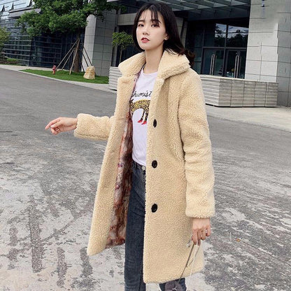 Trend Large size Fur coat Winter Woman's Cotton Wool Coat Winter Cold warm Long sleeve fur jacket