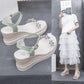 Women's Sandals Super High-heeled Wedge with Open Toe Flower Platform Sandals Waterproof Platform All-match Buckle Women's Shoes