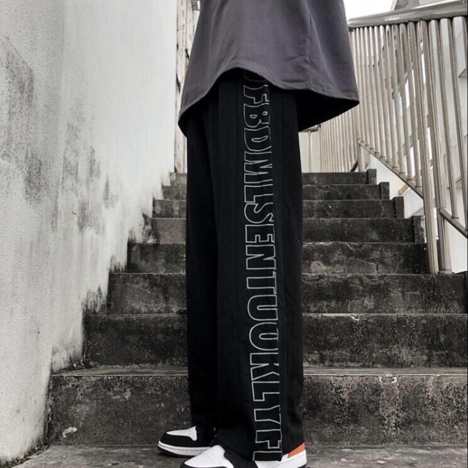 Spring and Autumn Korean Sports Casual Pants Loose Straight Letter High Street Boys and Girls' Pants