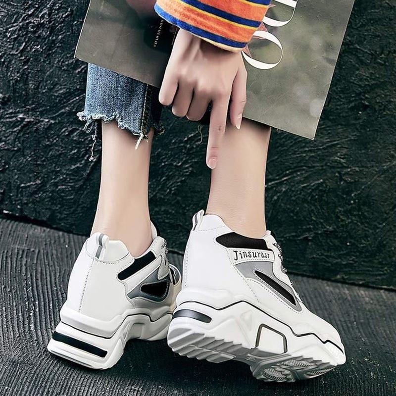 Korean Version All-match High-heeled Female Daddy Shoes Casual Super Fire Thick-soled Increased Sneakers