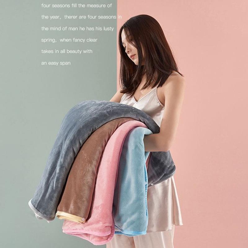 Coral Fleece Soft Blanket Double-sided Plus Fleece Quilt Single Office Nap Thick Shawl Cover Blanket Dual-use Lunch Break Blanket Winter Cloak