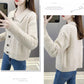 Autumn and Winter Solid Color Cardigan Jacket Knitted Loose Long-sleeved Tops Fashion Simple Women's Sweater