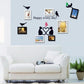 Couple small black cat photo frame blackboard stickers with pictures Love bird ring wall stickers