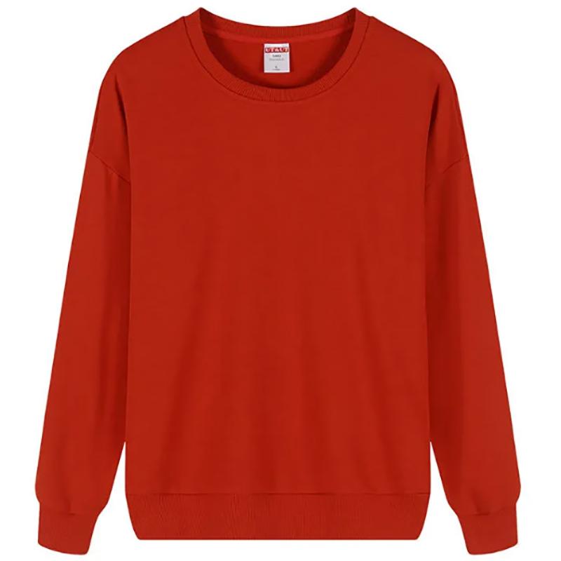 Loose Solid Color Sweater for Men with Long-sleeved Sports Wind Cotton Terry Soft and Lazy Wind Sweatershirts