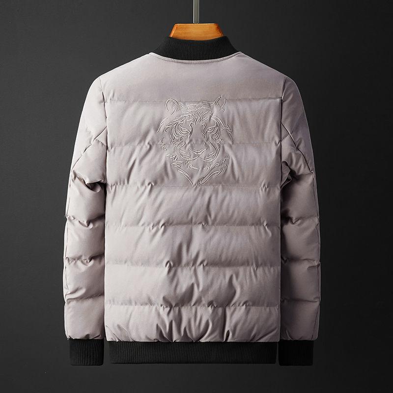 Cotton Jacket Men's Winter Cotton Clothes Young and Middle-aged Men's Winter Clothes Short Padded Jacket Winter Thick Men's Embroidery Tiger