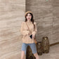 Sweater Women Loose Outer Wear Gentle Temperament Off-shoulder Long-sleeved Solid Color Pullover Sweater Top