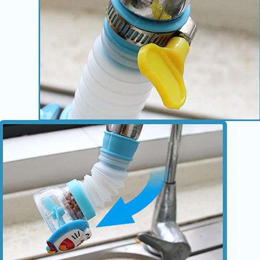 2PS Cute Faucet Splash Head Filter Kitchen Tap Water Shower Cartoon Universal Water Purifier Rotatable Extender