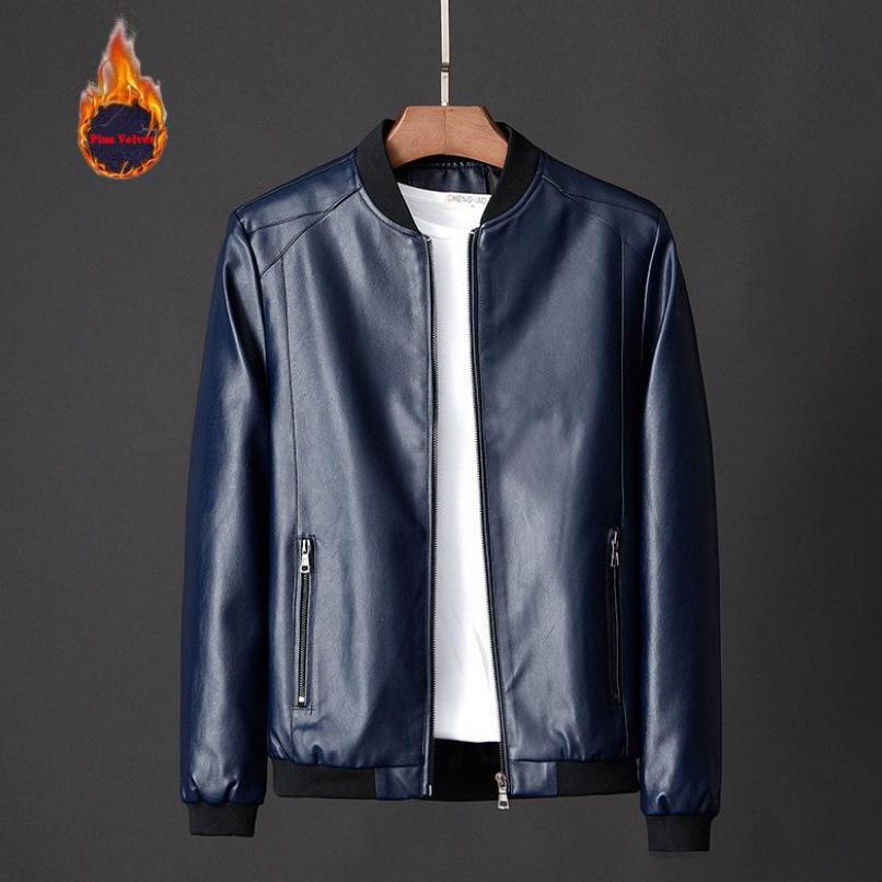 M-8XL Winter and Autumn Men's PU Plus Size Jackets Daily Casual Motorcycle Jackets Men's Solid Color Leather Jackets
