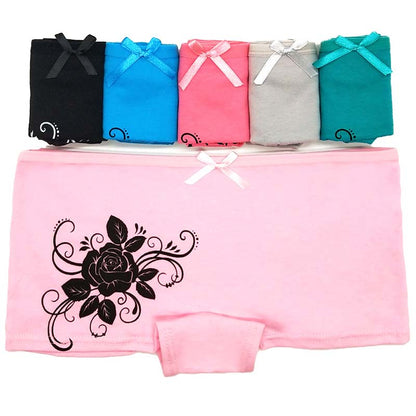 6 Pieces/set of Pure Cotton Underwear Women's Cotton Sexy Boxer Briefs