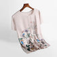 Ice Silk Round Neck Short-sleeved Top Summer Positioning Printing Short-sleeved T-shirt Plus Size Women's Bottoming Shirt
