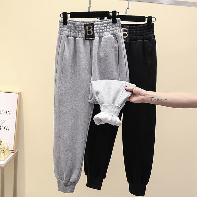 Set Autumn and Winter Plus Velvet Thickening Sports Pants Suit Female Students High Collar Hooded Sweater Two-piece Setet