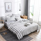 3/4 Pcs Bedding Set Simple Stripes Cotton Printed Bed Sheet Bed Cover Home Textile Bedclothes