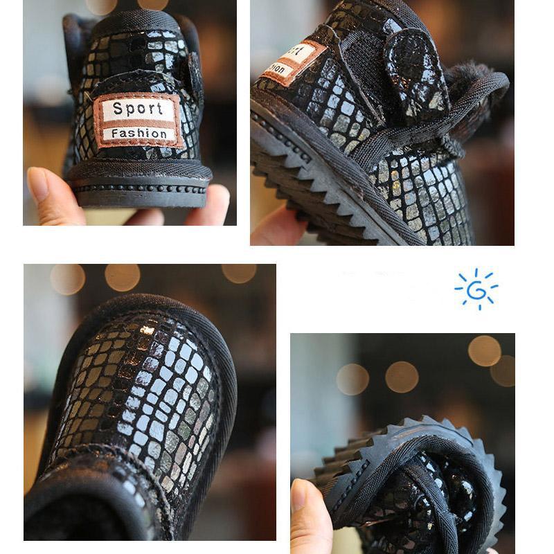 Children's Snow Boots Winter 0-3-year-old Female Baby Cotton Shoes Men's Plush Baby Soft Sole Warm Walking Shoes