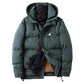New Winter Men's Quilted Jacket Thicken Casual All-match Tooling Cotton-padded Jacket Hooded Winter Clothes